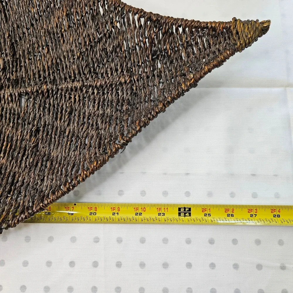 Modernist Woven‎ Wicker Leaf Shaped Decorative Bowl